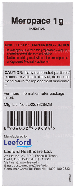 Meropace 1 GM Injection 20 ML